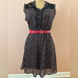 Bebop floral print & lace dress with a slip XSP